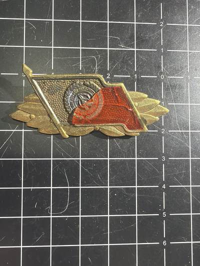 古冰库章牌勋赏收藏0起拍卖 - 东德特级工战队徽章 