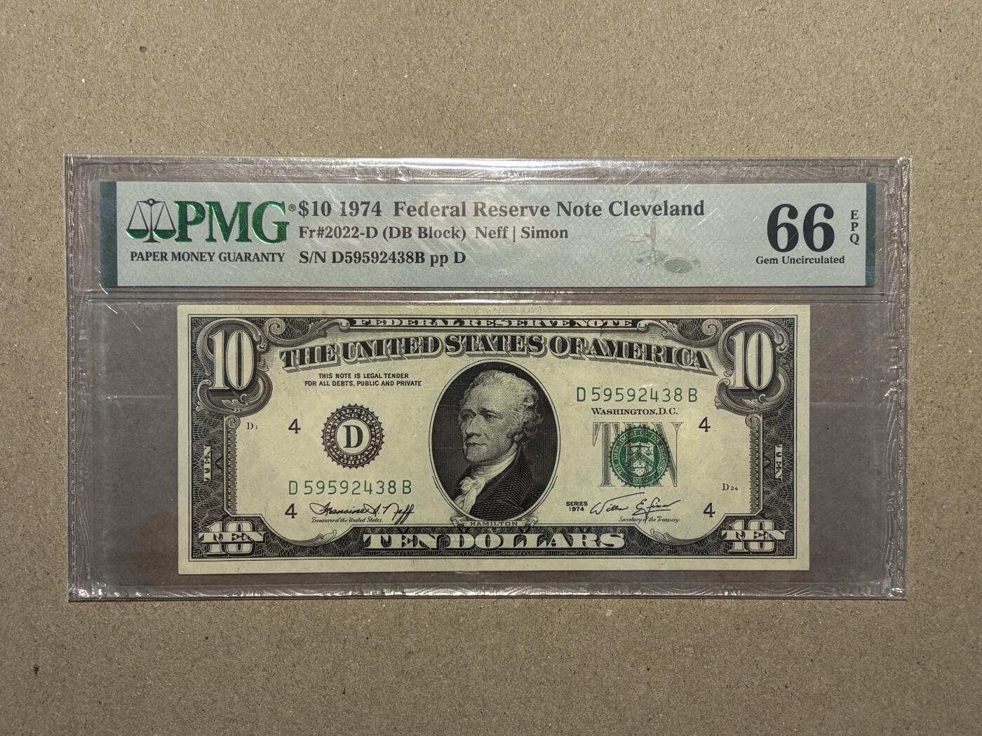 【礼羽收藏】🌏世界钱币拍卖第121期 1974年 10美元 PMG66EPQ 亚军分