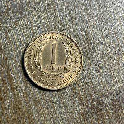 【春节前最后一拍，下一场3.3号】★第139场★散币场。不寄存，30包邮。不满30元，支付5元运费。《接受代拍 代送NGC评级》 - 45【无寄存】原光 1965 东加勒比 1分 铜币