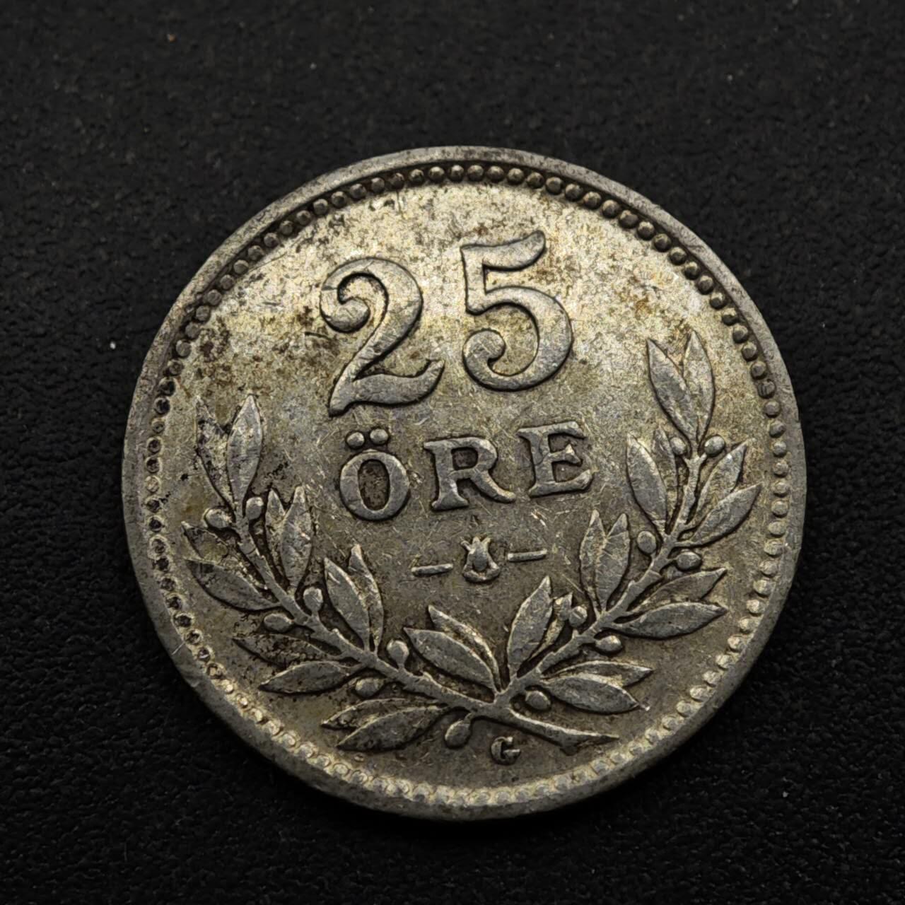 【淘币小摊】实时拍第八百五十三拍   散币银币场   满百包邮可预留二周 每周一统一发货   瑞典1937年25欧尔银币