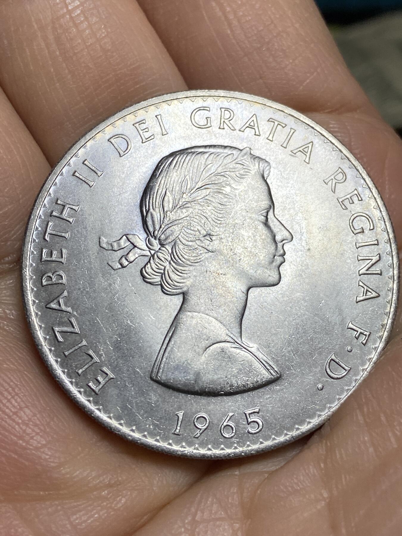 2026年第十四场(总第一百八十三场）外国好品散币场(免佣金) 威廉姆斯·迪肯银行原装全新–英国🇬🇧1965年1克朗(丘吉尔逝世纪念币)