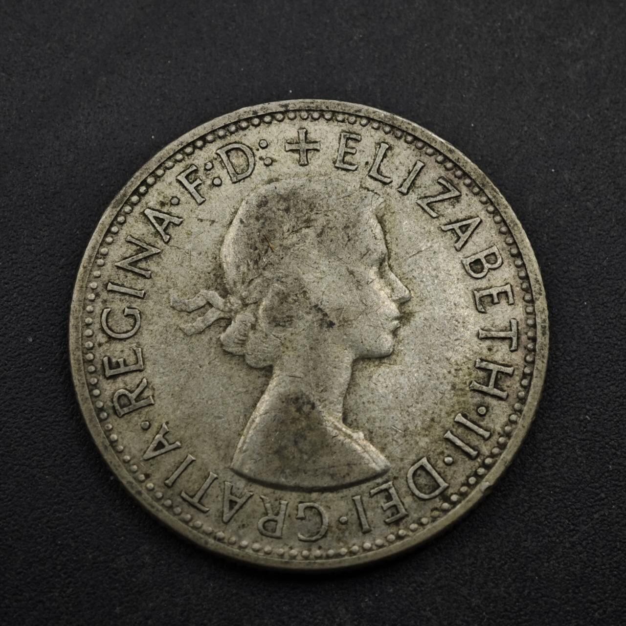 【淘币小摊】实时拍第八百五十三拍   散币银币场   满百包邮可预留二周 每周一统一发货   澳大利亚1954年伊丽莎白二世弗洛林银币