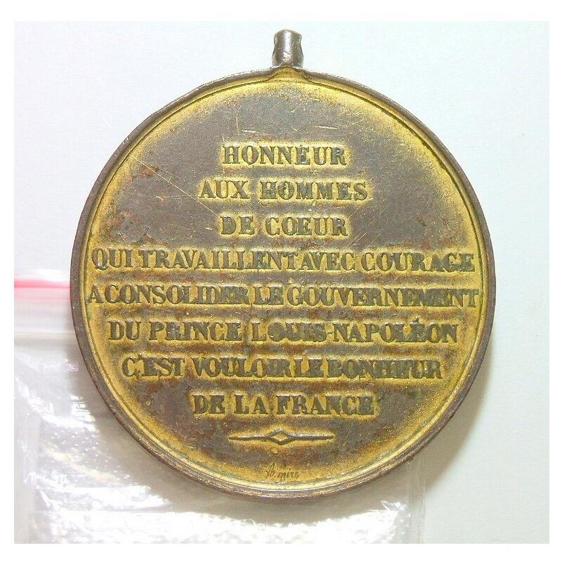 【旋风钱币】1月24日19:00准时开拍 精美欧洲币章、银币银章、第三帝国钱币等 全场包邮！ 法国1850年前后 拿破仑三世高浮雕精制大镀金章 50MM