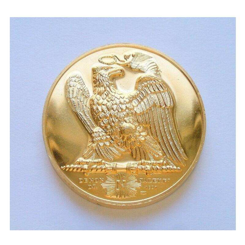 【旋风钱币】1月24日19:00准时开拍 精美欧洲币章、银币银章、第三帝国钱币等 全场包邮！ 【艺术】法国艺术大章纪念1814年 拿破仑战争+雄鹰高浮雕精制大镀金章 40MM