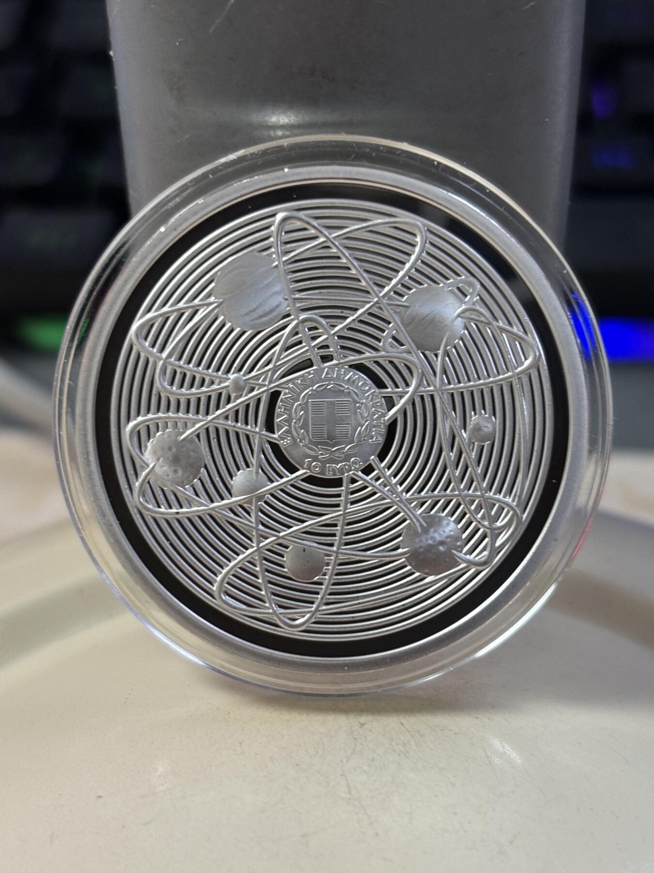 第189期拍卖 希腊2025年古希腊文明系列数学家埃拉托色尼纪念银币，34.1克，925银，发行2000枚