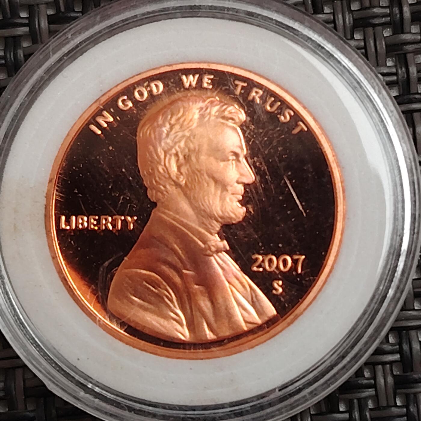 布加迪🐬～世界钱币(上海)🌾第 271 期 /  各国套币和散币 美国🇺🇸 2007年 1分 林肯头像精制币