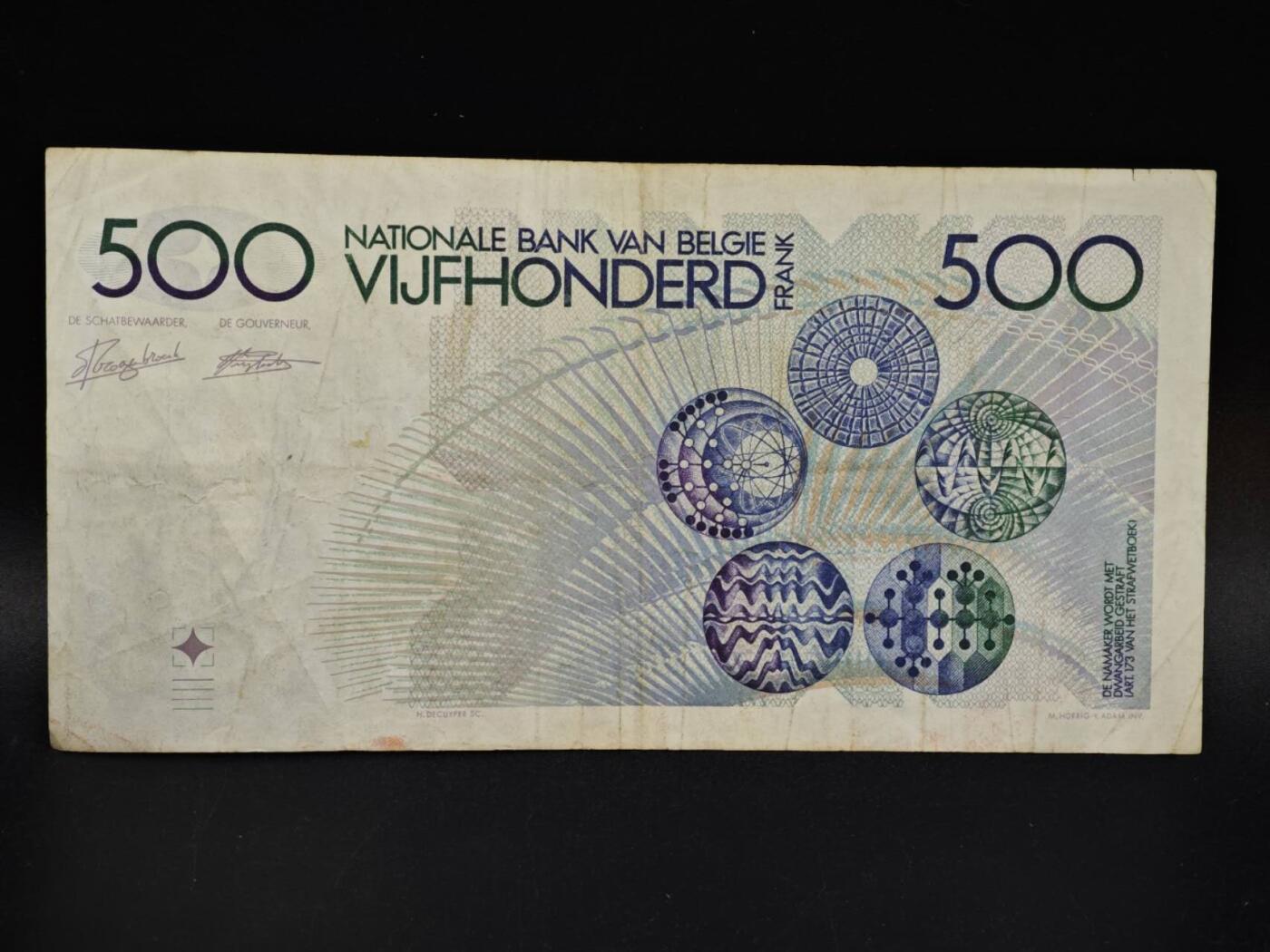 【淘币小摊】限时拍第八百五十二拍  无佣金福利纸币场  满百包邮可预留两周  周一统一发货  比利时500法郎纸币【有折】