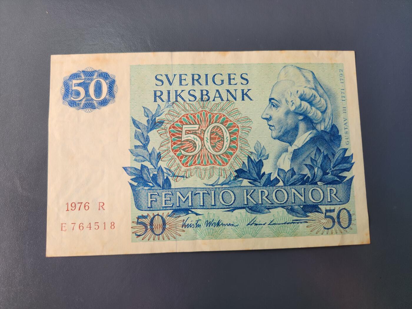 1月22号晚上8点 外国纸币自动截拍第11场 瑞典50原票美品