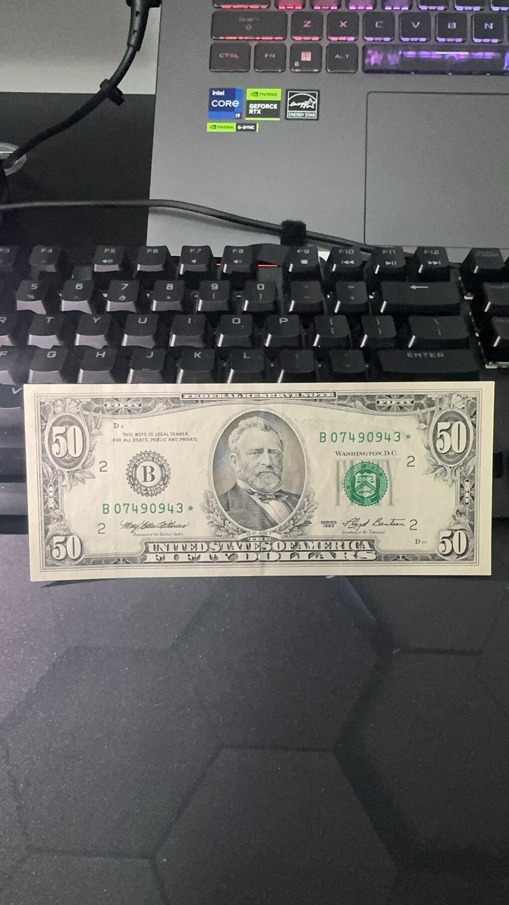 1993小头版50美元补号