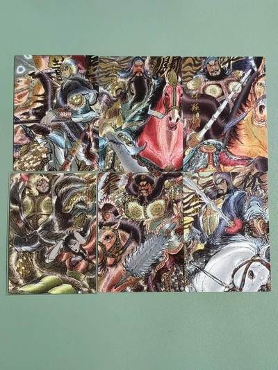 光影卡牌第29期，各家亲签，各家套卡，持续收拍品 - 权迎东水浒五虎＋董平霸妻，粗闪工艺