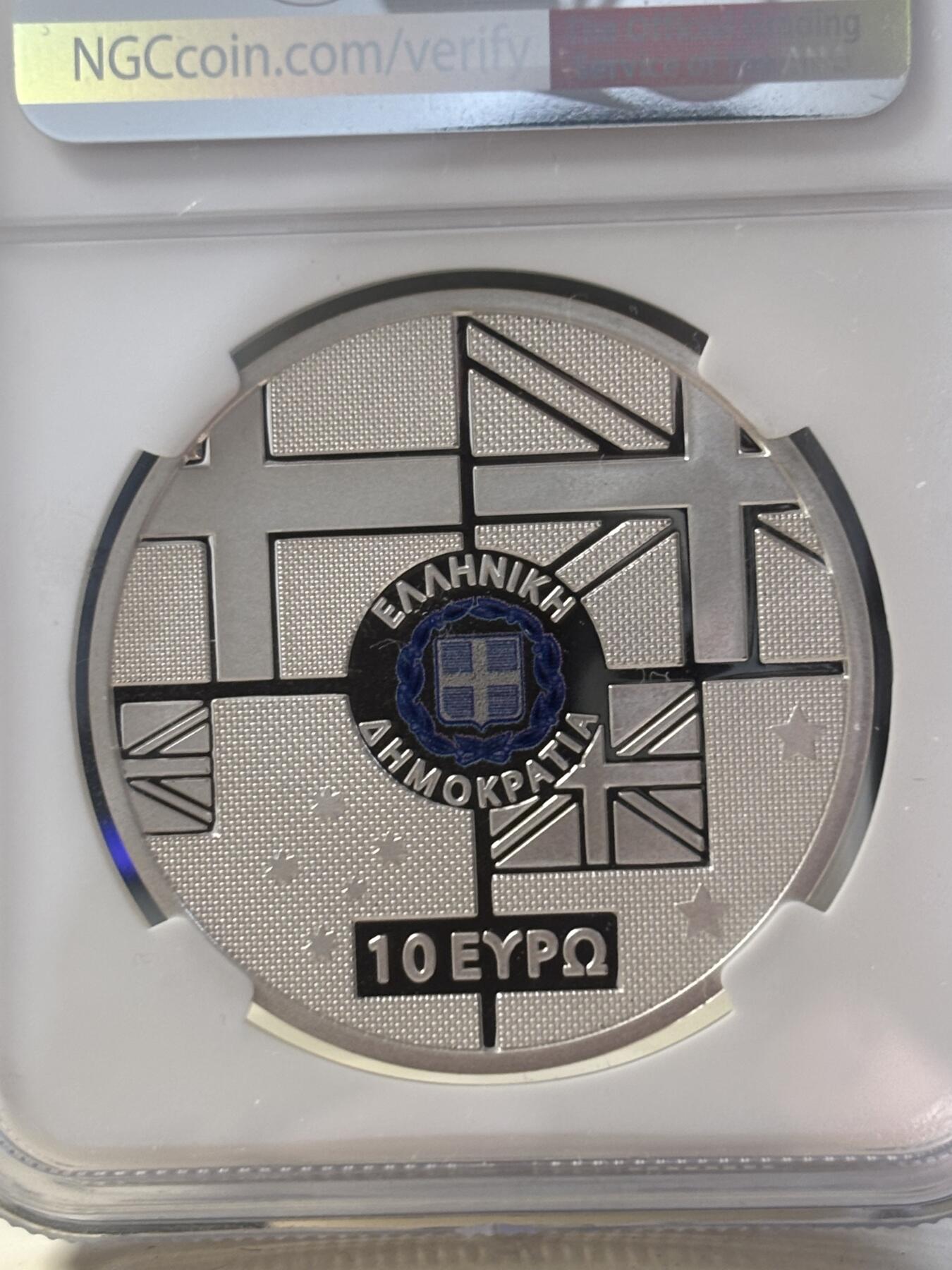 第189期拍卖 希腊2021年克里特岛之战精制纪念银币NGC-PF70无盒无证书，925银，发行2500枚