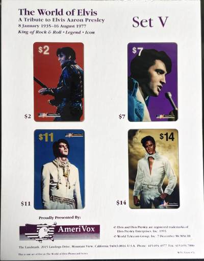 公藏第61期裸卡拍卖 - 美国密码卡（歌星--猫王）4枚原封套新卡。