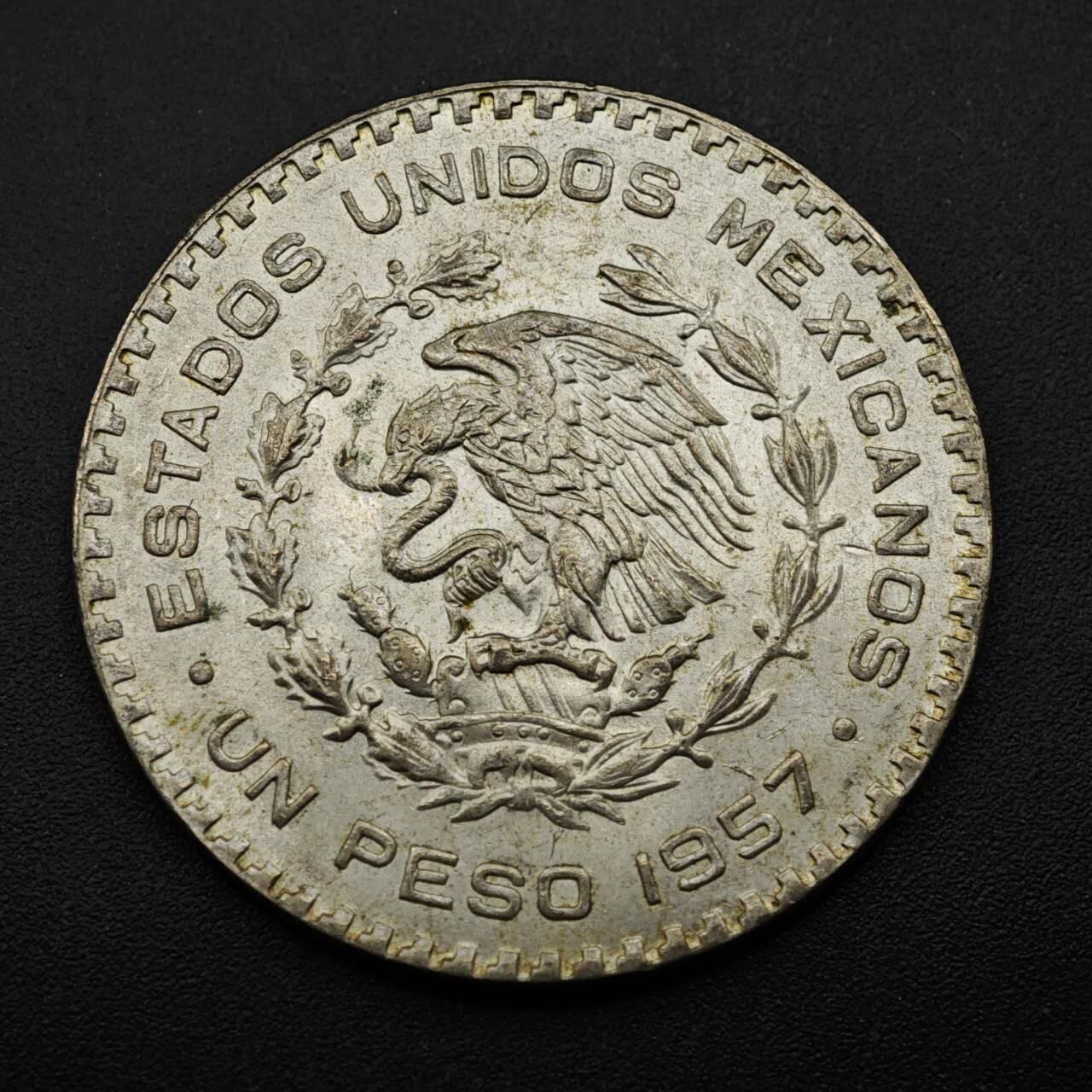 【淘币小摊】实时拍第八百五十三拍   散币银币场   满百包邮可预留二周 每周一统一发货   墨西哥1957年一比索低银币