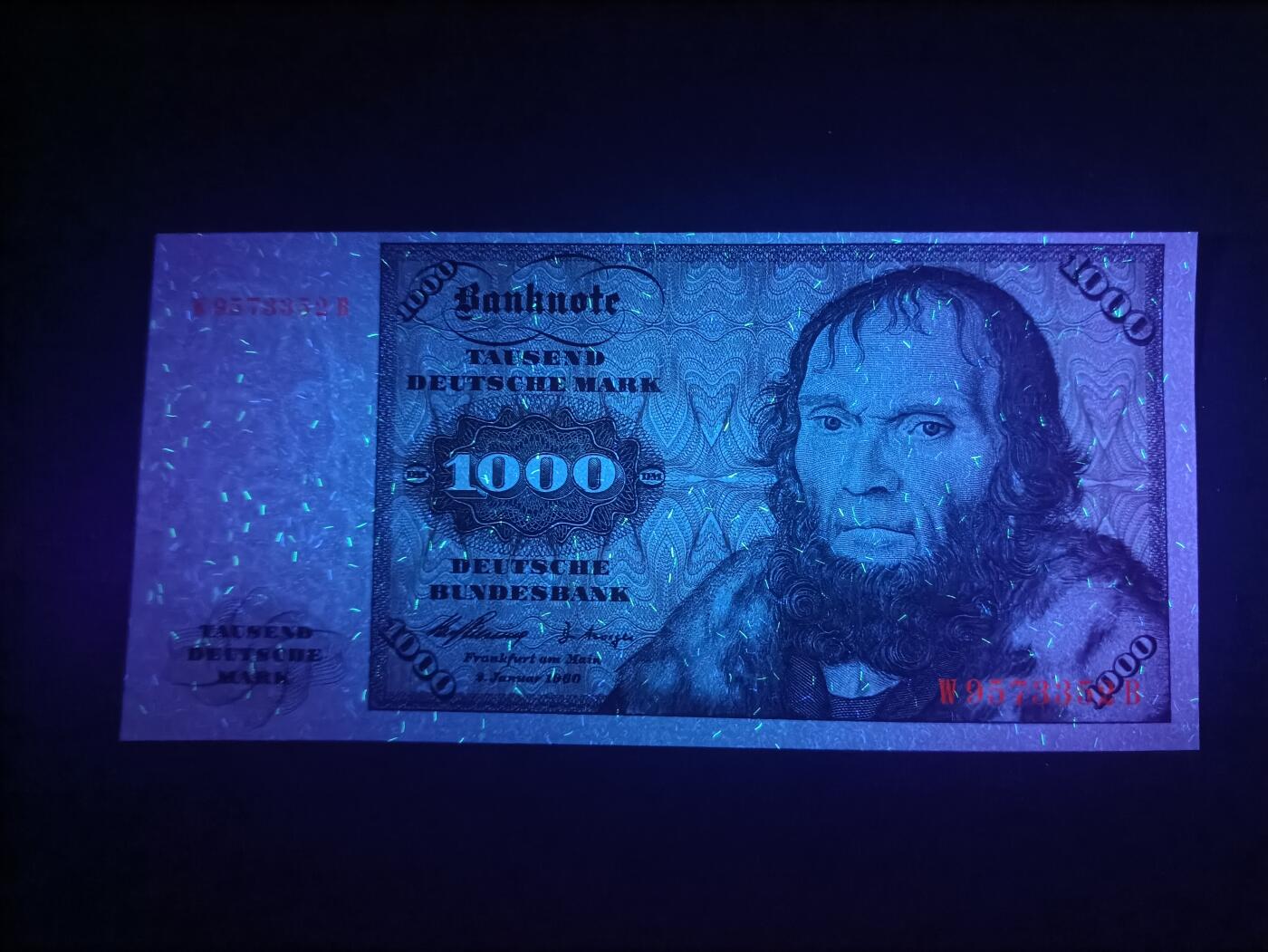 2026一月第四期，总214期 德国1960年1000马克AUNC，舍那的自画像和林堡，此版本最高面值，经典的德国马克战后品种之一
