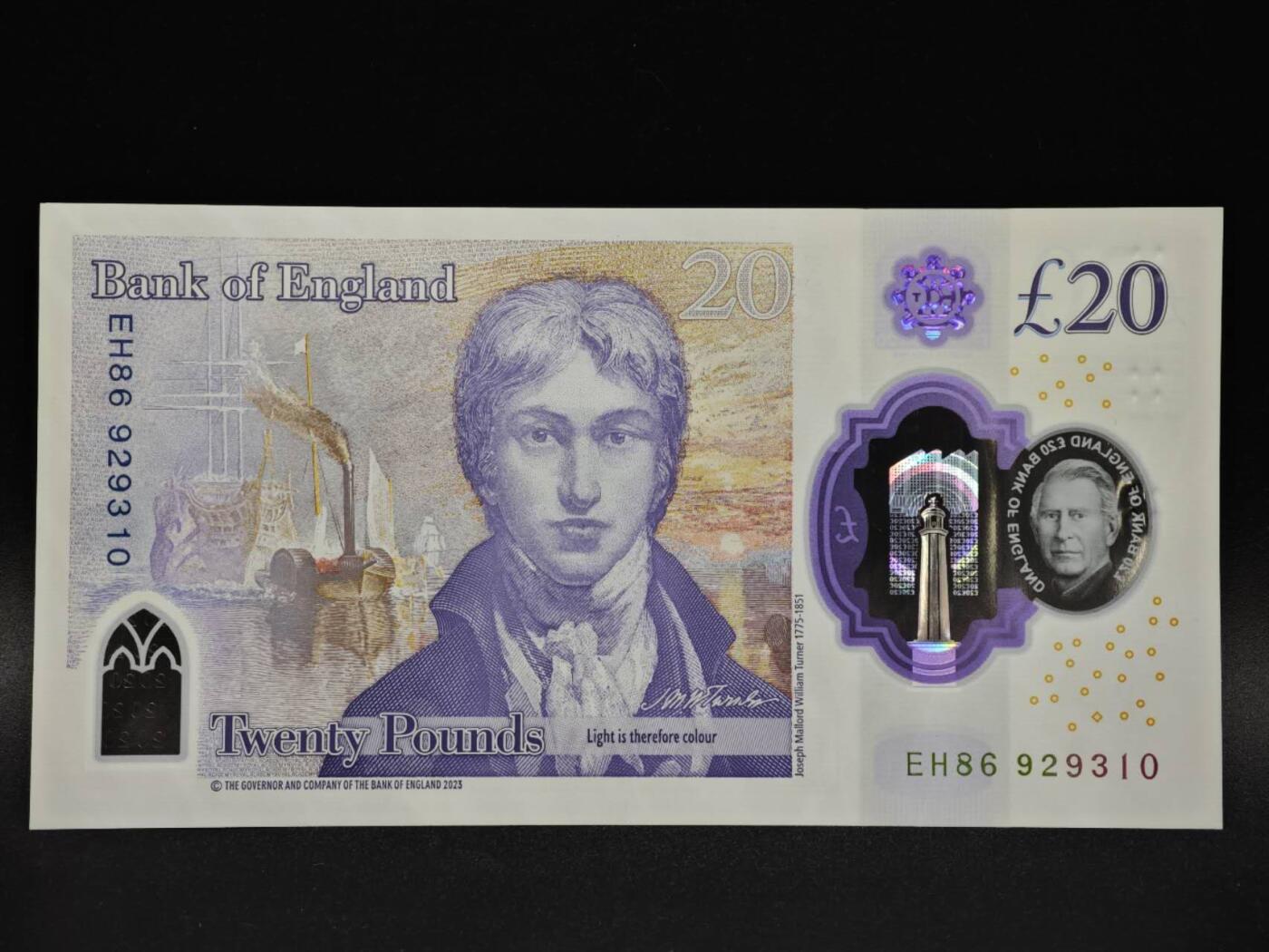 【淘币小摊】限时拍第八百五十二拍  无佣金福利纸币场  满百包邮可预留两周  周一统一发货  英国查尔斯三世20镑塑料钞无47【全新】