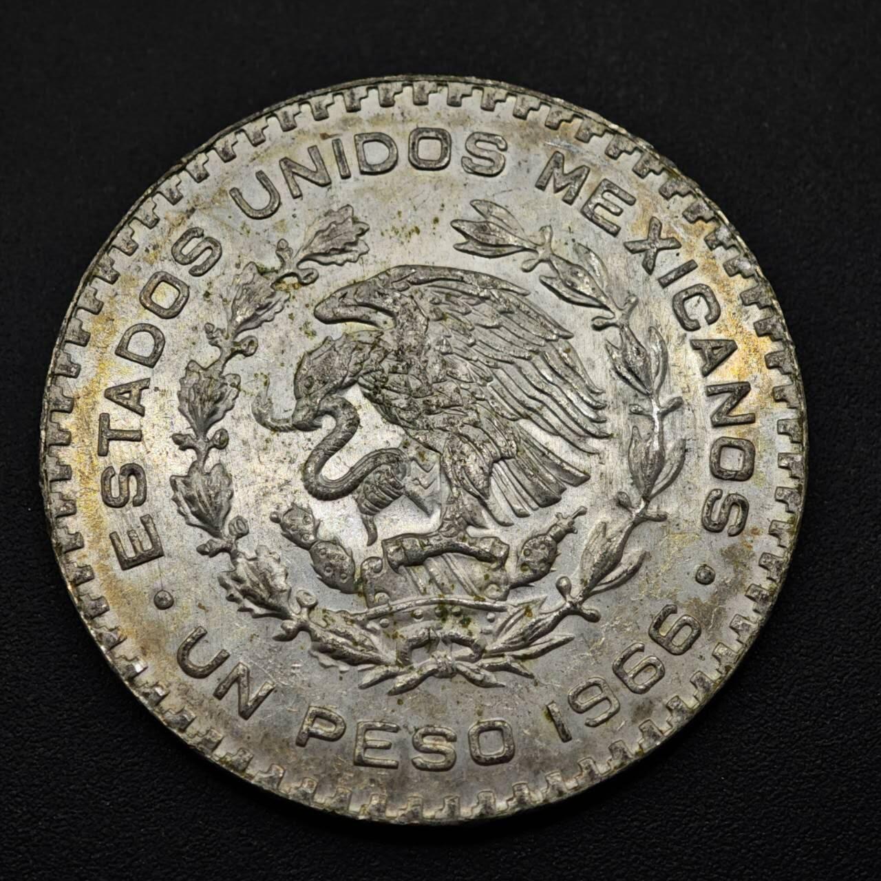 【淘币小摊】实时拍第八百五十三拍   散币银币场   满百包邮可预留二周 每周一统一发货   墨西哥1966年一比索低银币