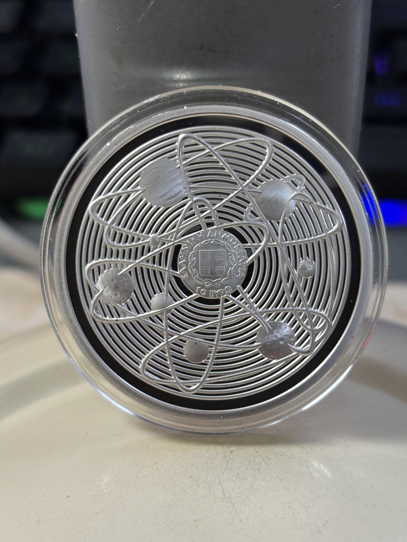 第189期拍卖 希腊2025年古希腊文明系列数学家埃拉托色尼纪念银币，34.1克，925银，发行2000枚