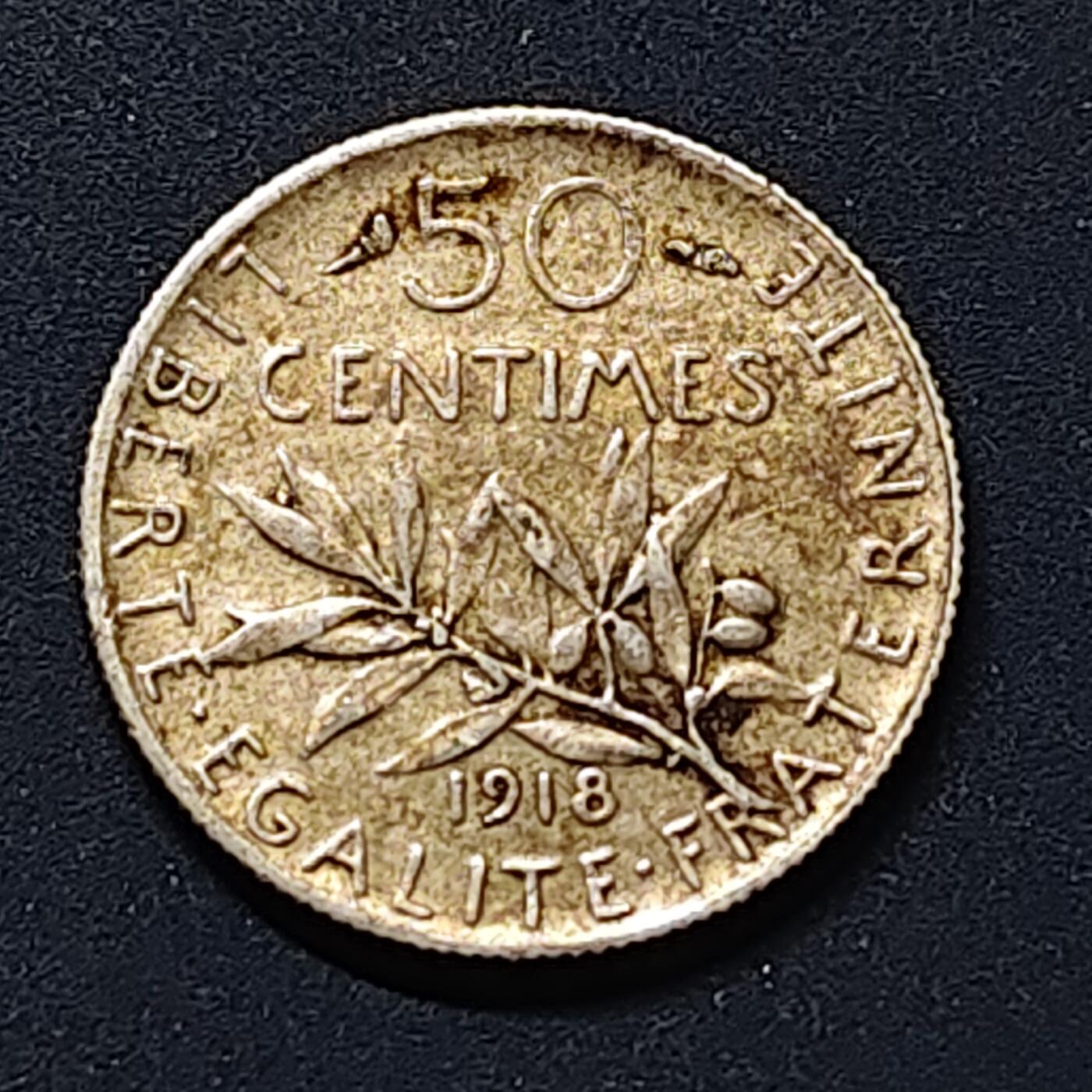 【全场包邮】纯粹捡漏拍496场-持续更新中 法国1918年播种女神50分银币