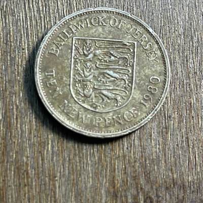 【春节前最后一拍，下一场3.3号】★第139场★散币场。不寄存，30包邮。不满30元，支付5元运费。《接受代拍 代送NGC评级》 - 12【无寄存】1980 泽西 10便士 镍币