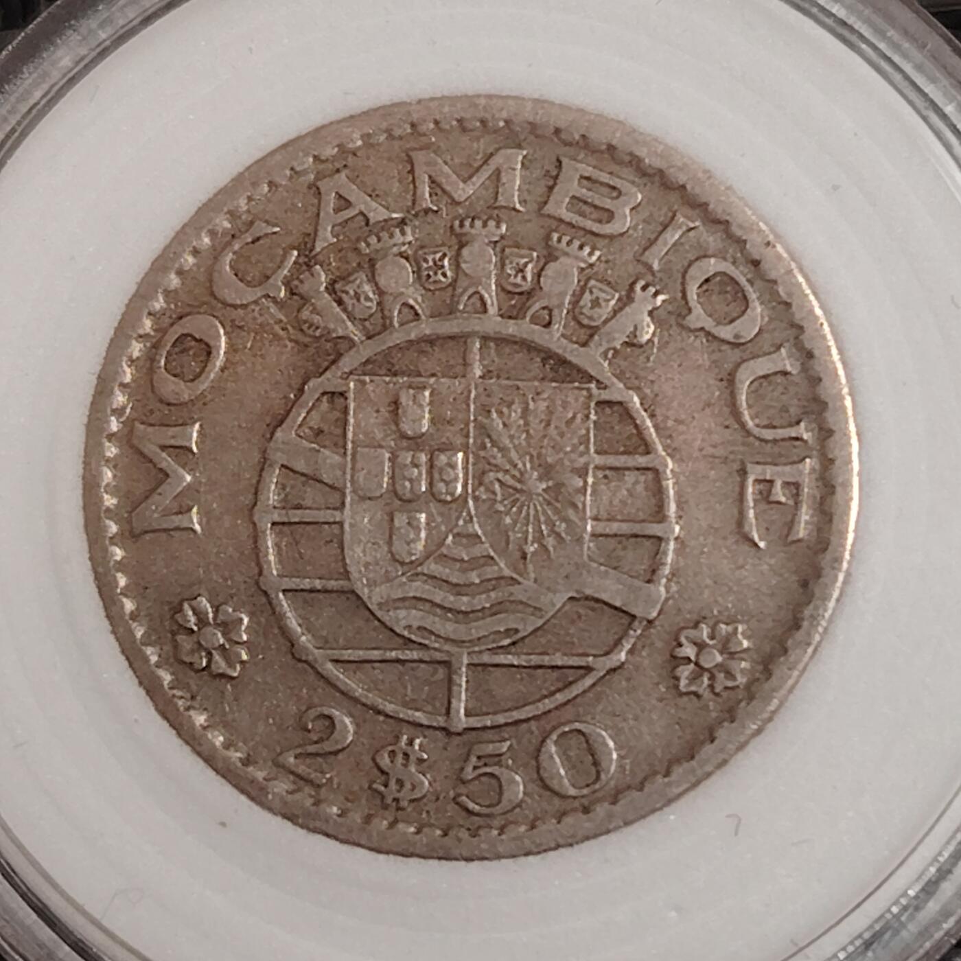 布加迪🐬～世界钱币(上海)🌾第 271 期 /  各国套币和散币 葡属莫桑比克🇲🇿 1954年 2.5埃斯库多