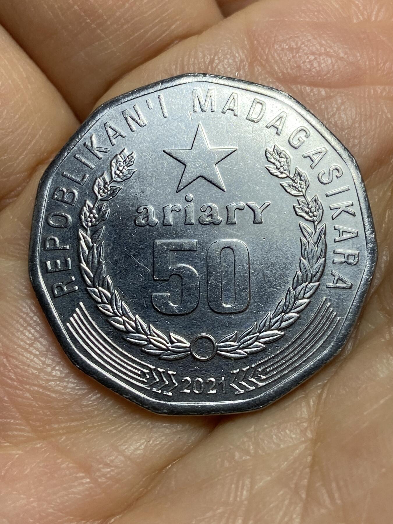 2026年第十三场(总第一百八十二场）外国好品散币场(免佣金) 原光全新–马达加斯加🇲🇬2021年50阿里亚里