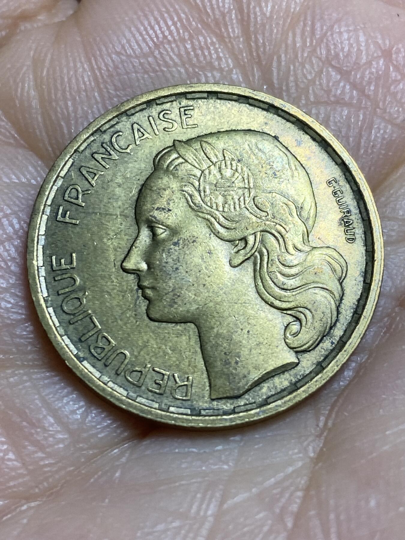 2026年第十四场(总第一百八十三场）外国好品散币场(免佣金) 法兰西第四共和国1950年20法郎(头像后单排字，4羽版，首发年)