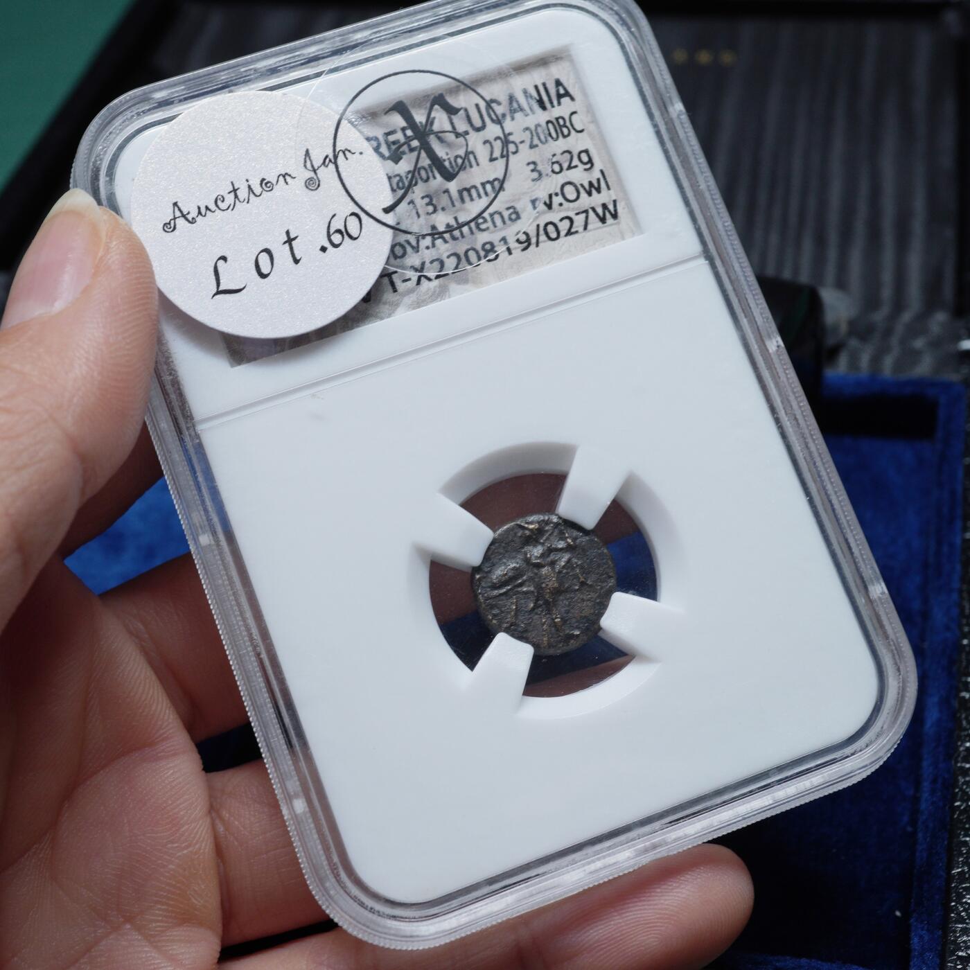 琋语集藏2026年02月欧洲古典打制币拍卖 古希腊卢卡尼亚地区雅典娜与猫头鹰铜币