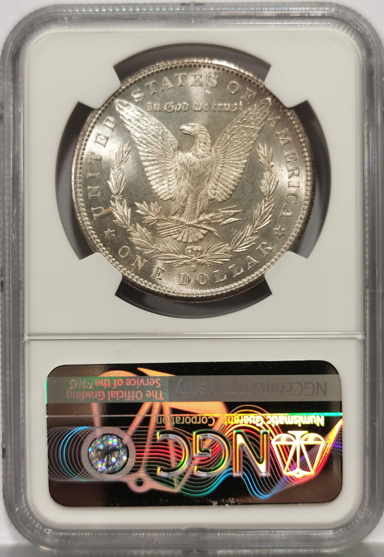 博洋堂世界钱币拍卖第158期（全场包邮） NGC MS65 美国1881 S 摩根 双面五彩包浆