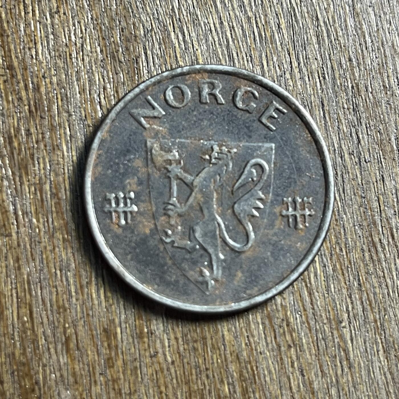 【春节前最后一拍，下一场3.3号】★第139场★散币场。不寄存，30包邮。不满30元，支付5元运费。《接受代拍 代送NGC评级》 32【无寄存】1942 挪威 5欧尔 铁币