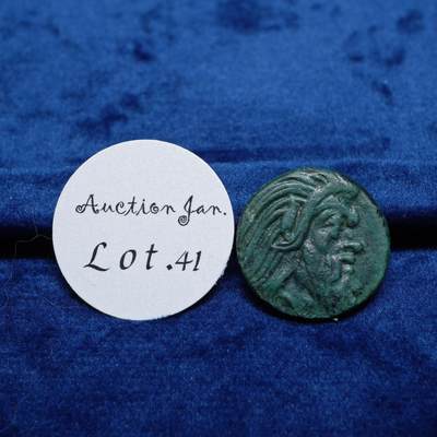 琋语集藏2026年02月欧洲古典打制币拍卖 - 古希腊克里米亚半岛－森林之神潘神与狮鹫铜币