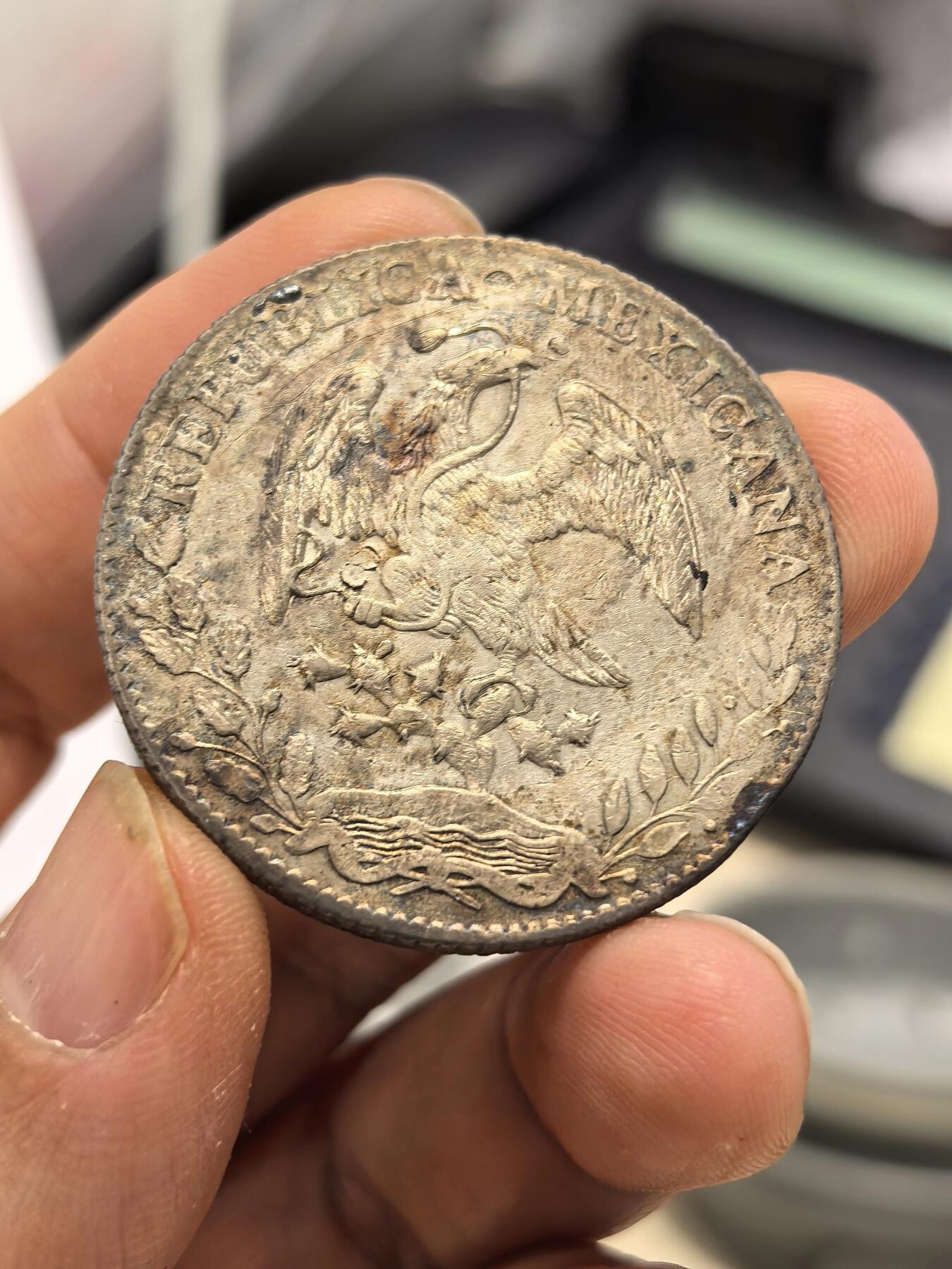 博洋堂世界钱币拍卖第158期（全场包邮） 墨西哥1884年ZS JS花边鹰洋 老包浆小戳不影响整体观感