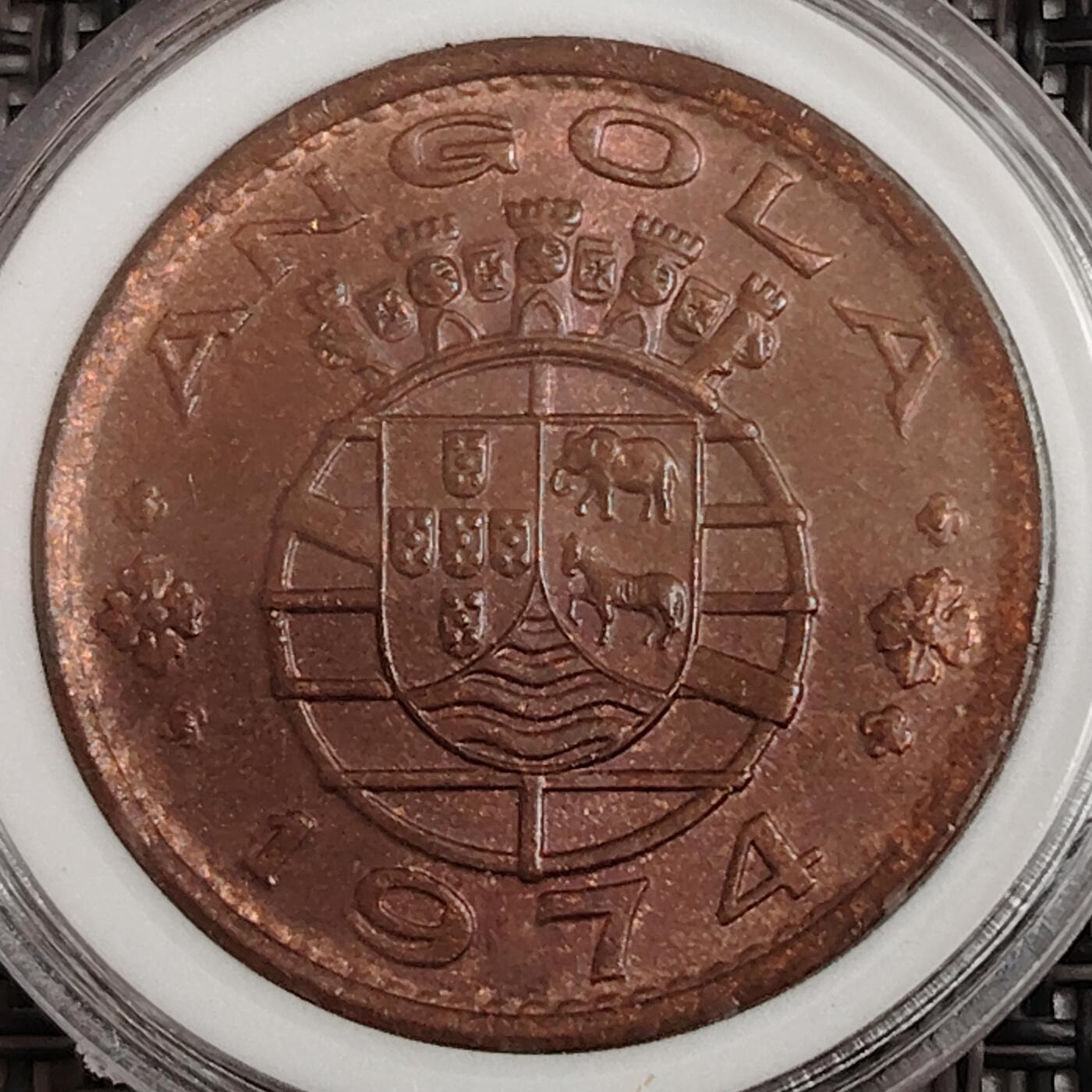 布加迪🐬～世界钱币(上海)🌾第 271 期 /  各国套币和散币 葡属安哥拉🇦🇴 1974年 1埃斯库多 原光好品