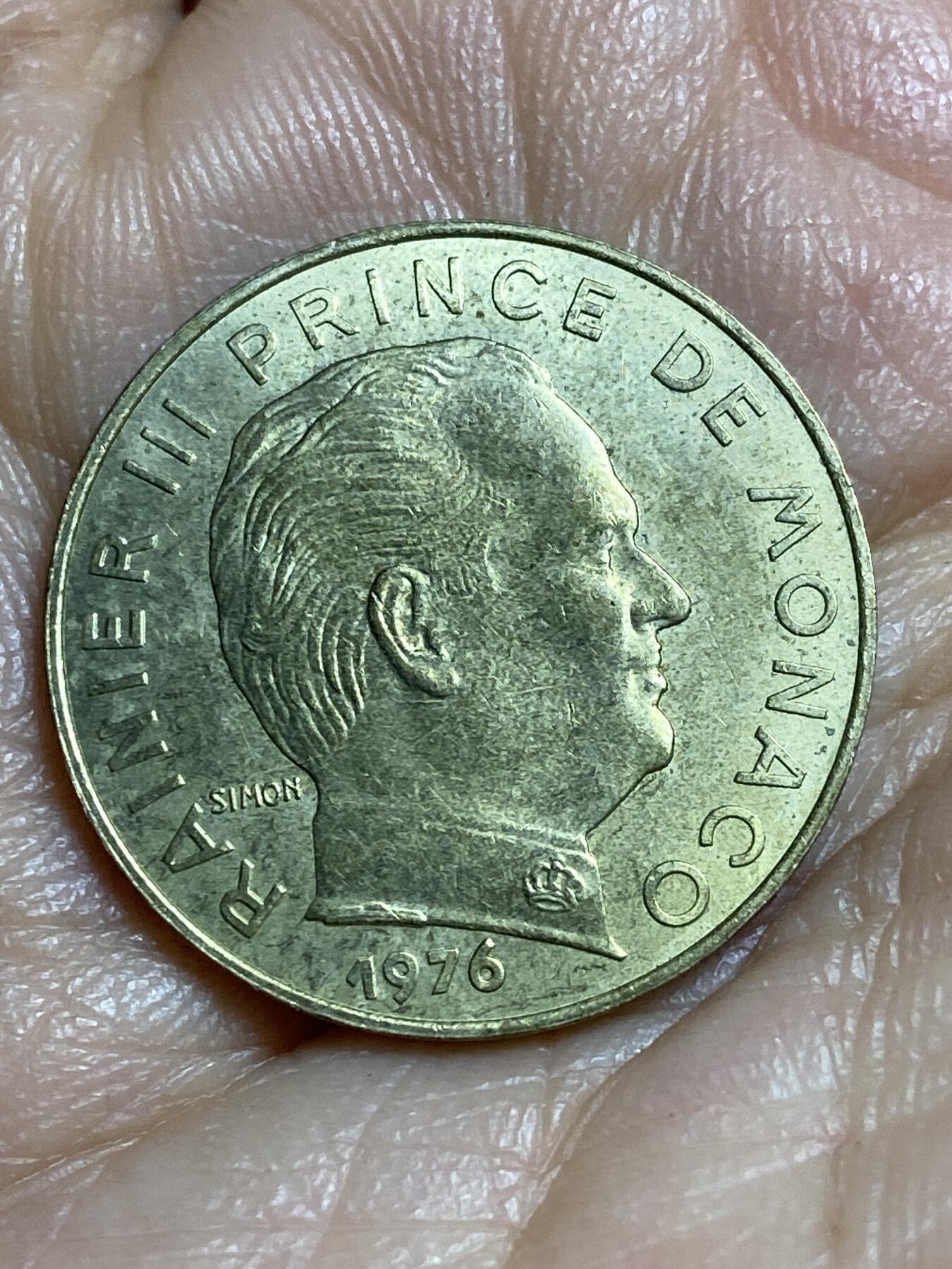 2026年第十四场(总第一百八十三场）外国好品散币场(免佣金) 摩纳哥🇲🇨1976年20分(兰尼埃三世时期，Dolphin –海豚标)