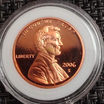 布加迪🐬～世界钱币(上海)🌾第 271 期 /  各国套币和散币 - 美国🇺🇸 2006年 1分 林肯头像精制币