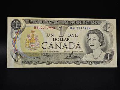 【淘币小摊】限时拍第八百五十二拍  无佣金福利纸币场  满百包邮可预留两周  周一统一发货  - 加拿大1元纸币【有折】