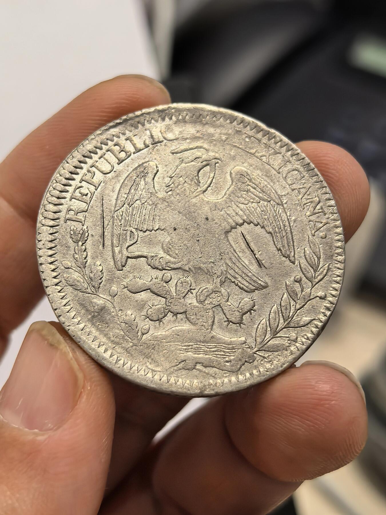 博洋堂世界钱币拍卖第158期（全场包邮） 墨西哥1843ZS OM花边鹰洋 带光好版