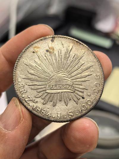 博洋堂世界钱币拍卖第158期（全场包邮） - 墨西哥1884年ZS JS花边鹰洋 老包浆小戳不影响整体观感