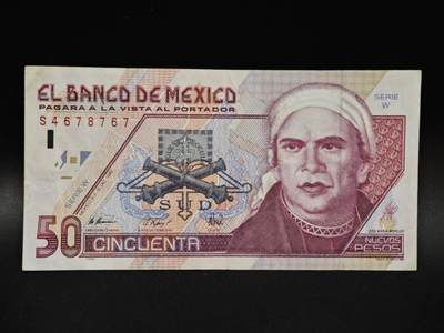 【淘币小摊】限时拍第八百五十二拍  无佣金福利纸币场  满百包邮可预留两周  周一统一发货  - 墨西哥50比索纸币【有折】