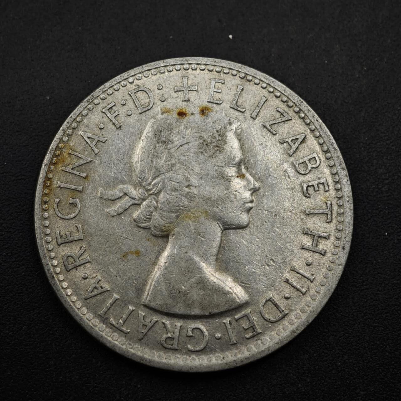 【淘币小摊】实时拍第八百五十三拍   散币银币场   满百包邮可预留二周 每周一统一发货   澳大利亚1954年伊丽莎白二世弗洛林银币