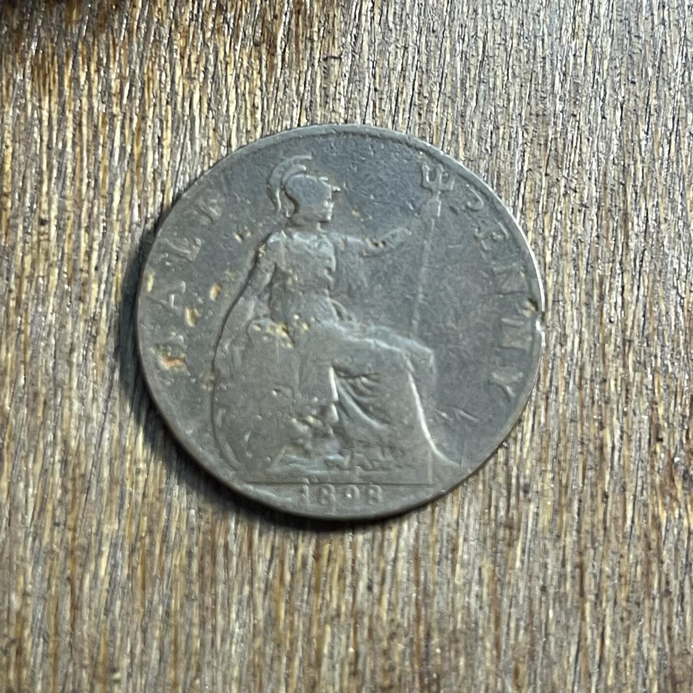 【春节前最后一拍，下一场3.3号】★第139场★散币场。不寄存，30包邮。不满30元，支付5元运费。《接受代拍 代送NGC评级》 14【无寄存】1898 维多利亚 披纱 半便士 铜币