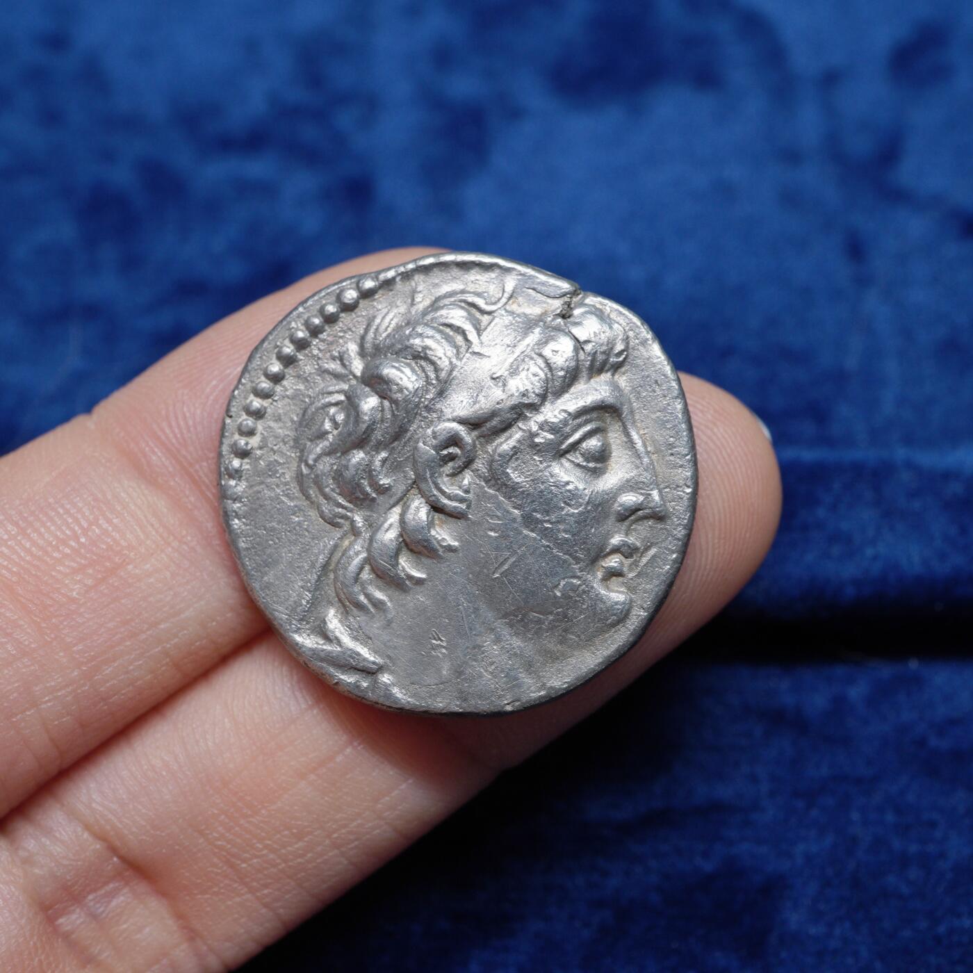 琋语集藏2026年02月欧洲古典打制币拍卖 古希腊塞琉古王国-腓尼基地区安条克七世与雄鹰4德拉克马银币