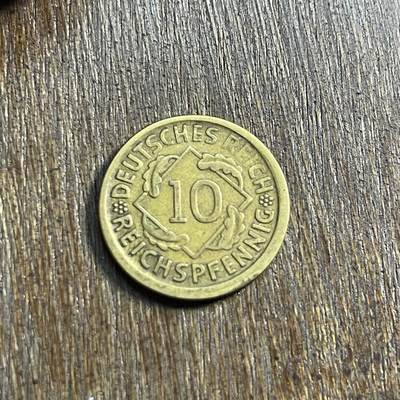 【春节前最后一拍，下一场3.3号】★第139场★散币场。不寄存，30包邮。不满30元，支付5元运费。《接受代拍 代送NGC评级》 - 5【无寄存】 1925D 德国 魏玛 10芬尼 铜币