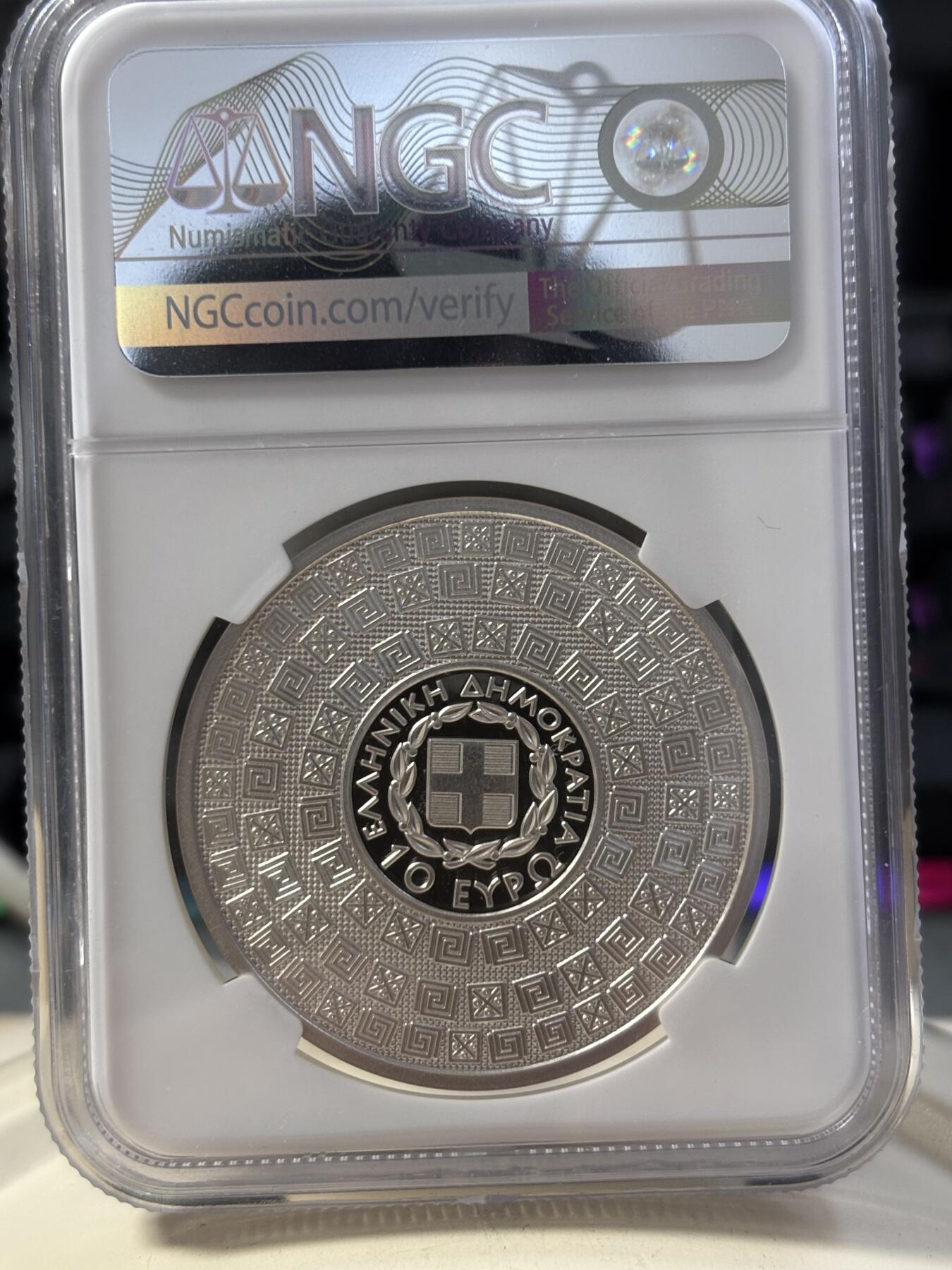 第189期拍卖 希腊2022年历史学家色诺芬1盎司精制纪念银币NGC-PF70无盒无证书，925银，发行1500枚