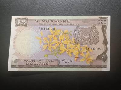 2026一月第四期，总214期 - 新加坡1972版25元UNC，此系列名誉面值之一，因发行量少被藏家追捧，胡姬花和老议会大楼
