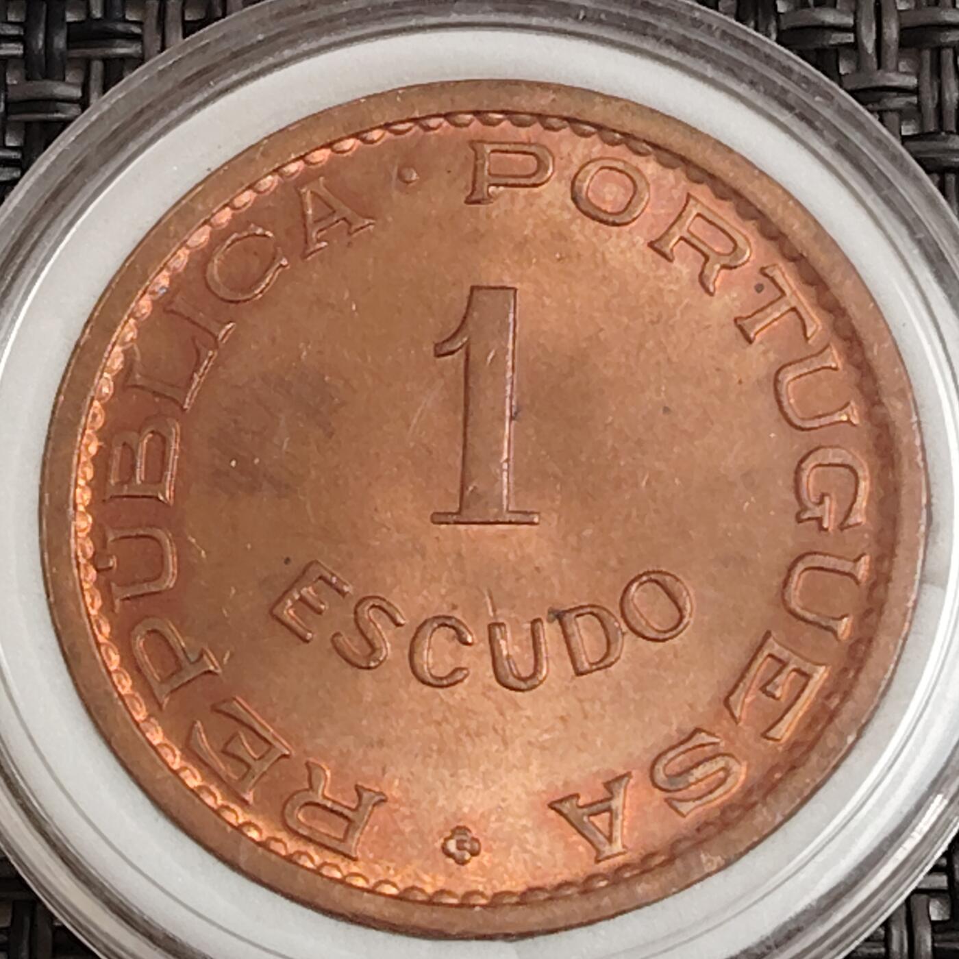 布加迪🐬～世界钱币(上海)🌾第 271 期 /  各国套币和散币 葡属帝汶 1970年 1埃斯库多 原光好品