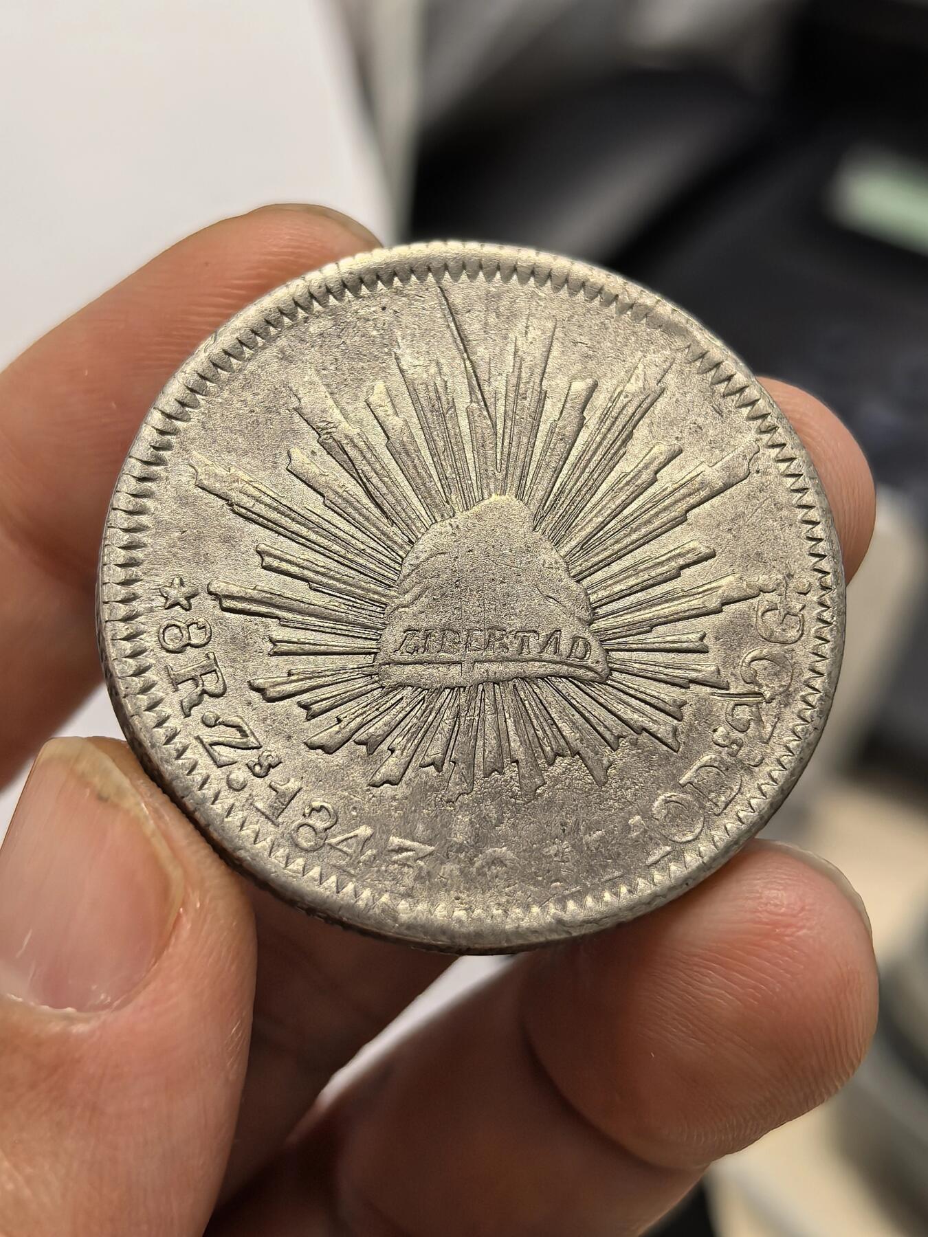 博洋堂世界钱币拍卖第158期（全场包邮） 墨西哥1843ZS OM花边鹰洋 带光好版