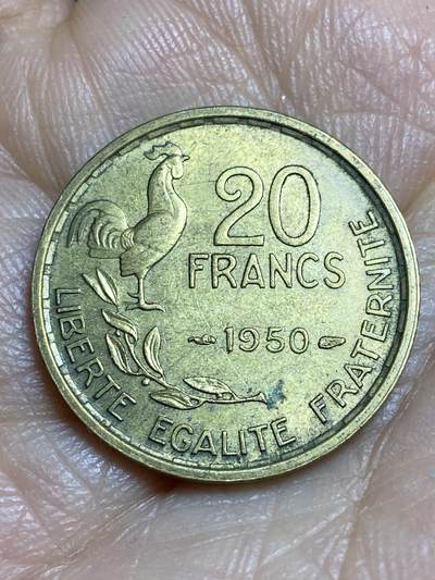 2026年第十四场(总第一百八十三场）外国好品散币场(免佣金) - 法兰西第四共和国1950年20法郎(头像后单排字，4羽版，首发年)