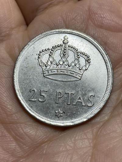 2026年第十四场(总第一百八十三场）外国好品散币场(免佣金) - 西班牙🇪🇸1975(79)年25比塞塔(胡安·卡洛斯一世第一版首发年)