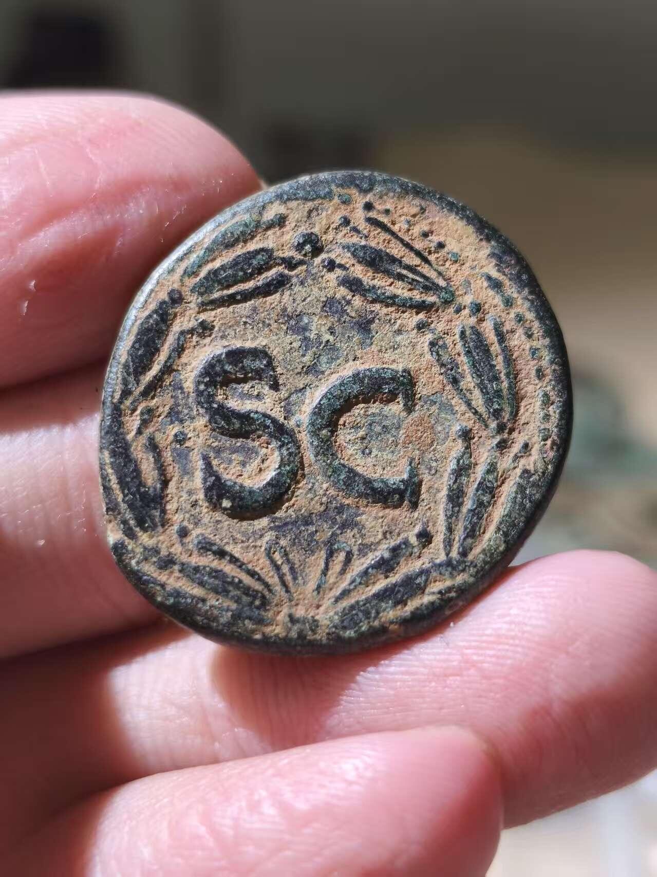 星盘世界钱币一月三十一日古典币专场 美品！罗马帝国-苇斯巴芗 SC - “元老院授权”大铜币69-79年  桂冠环 品相很好厚重手感给力