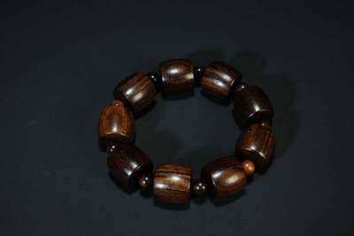 上海都达杂项专场十七（全场包邮） - 天然虎斑沉香桶珠手串 附鉴定证书87-229